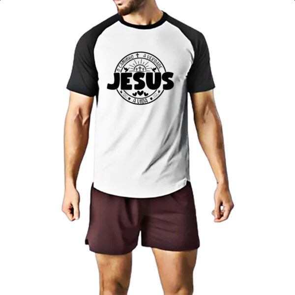 Camiseta Raglan Jesus caminho verdade e a vida 01 - Imagem 2