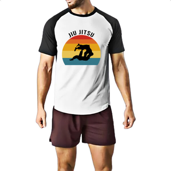 Camiseta Raglan Jiu-Jitsu Silhueta Sunset - Imagem 2