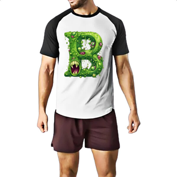Camiseta Raglan Zumbi Alfabeto Letra B - Imagem 2