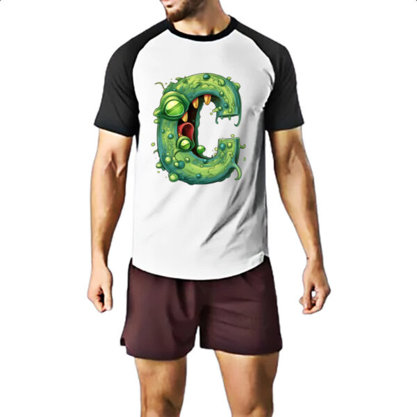 Camiseta Raglan Zumbi Alfabeto Letra C - Imagem 2