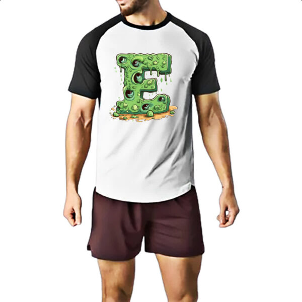 Camiseta Raglan Zumbi Alfabeto Letra E - Imagem 2
