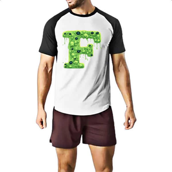 Camiseta Raglan Zumbi Alfabeto Letra F - Imagem 2