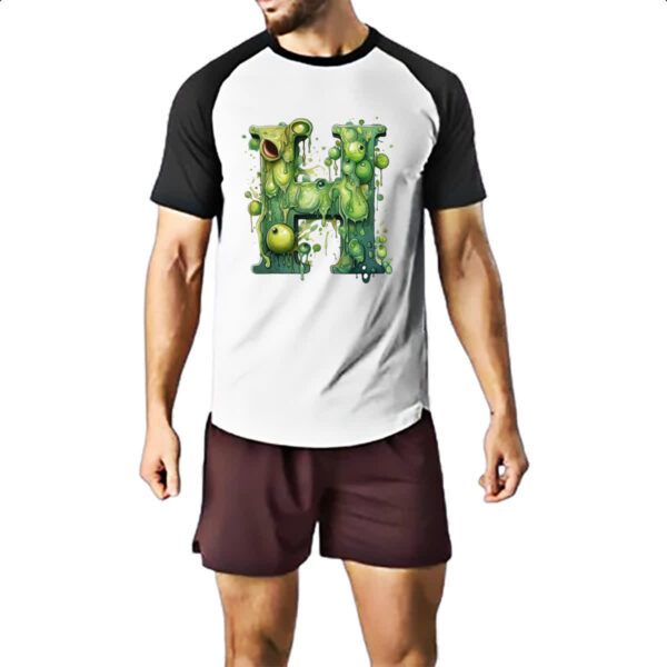 Camiseta Raglan Zumbi Alfabeto Letra H - Imagem 2