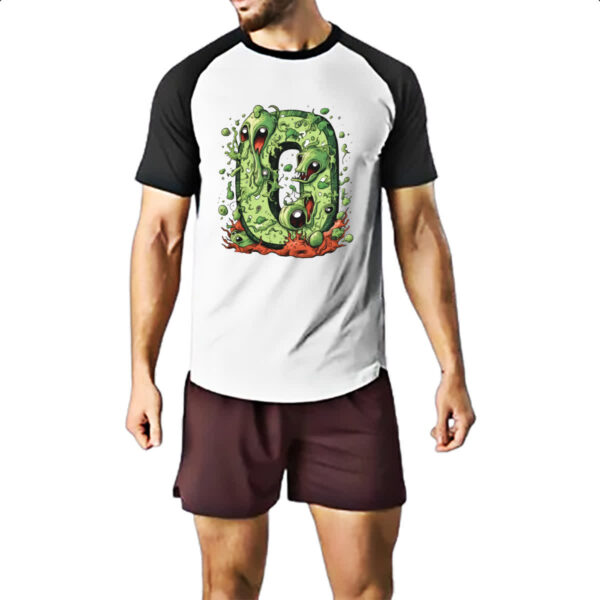 Camiseta Raglan Zumbi Alfabeto Letra O - Imagem 2