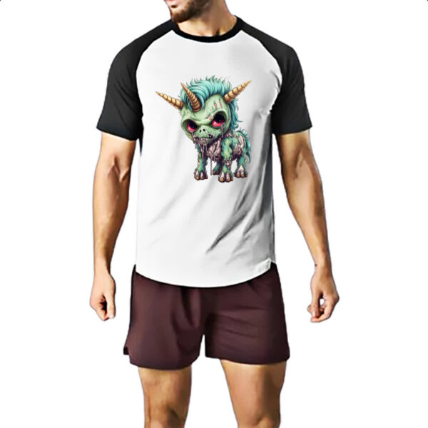 Camiseta Raglan Zumbi Unicornio - Imagem 2
