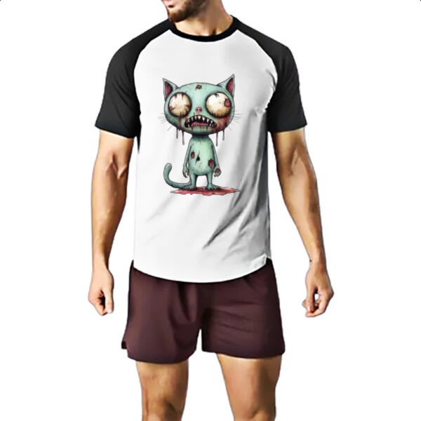 Camiseta Raglan Zumbi gato - Imagem 2