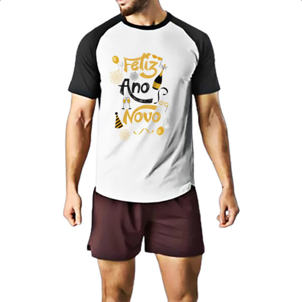 Camiseta Raglan Feliz ano novo elementos - Imagem 2