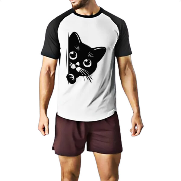 Camiseta Raglan Gato espiando - Imagem 2