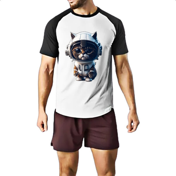 Camiseta Raglan Gato filhote fofinho astronauta - Imagem 2