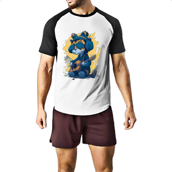 Camiseta Raglan Gato hippie - Imagem 2