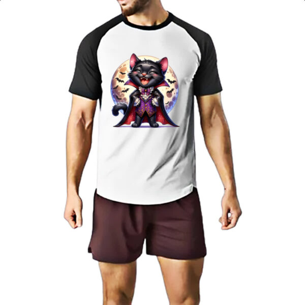 Camiseta Raglan Gato vampiro - Imagem 2