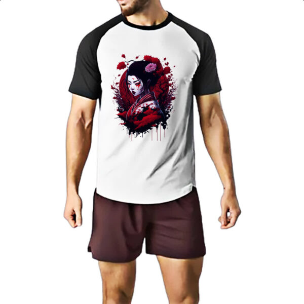 Camiseta Raglan Geisha dark magic splash - Imagem 2