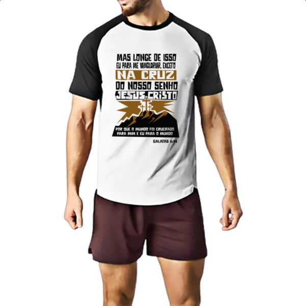 Camiseta Raglan Gospel Galatas 6.14 - Imagem 2