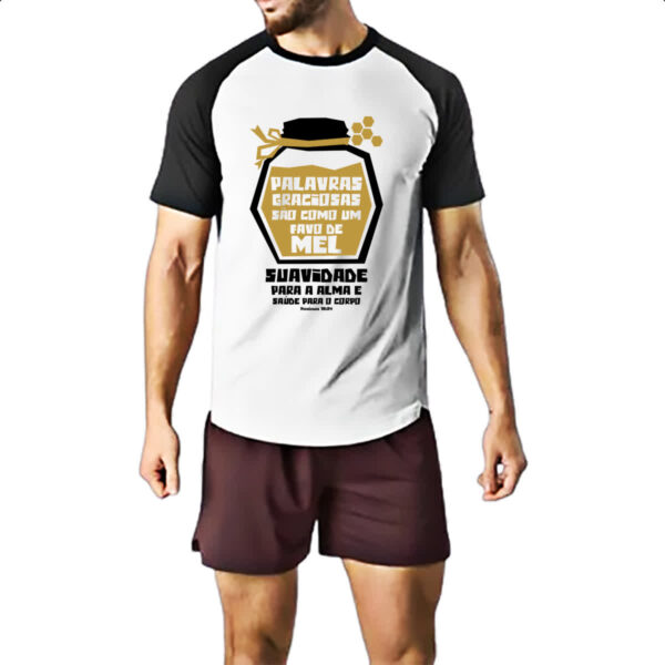 Camiseta Raglan Gospel Proverbios 16.24 - Imagem 2