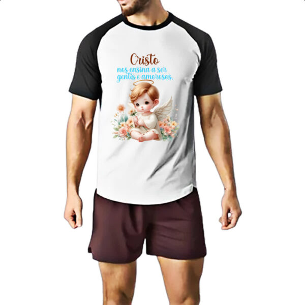 Camiseta Raglan Anjo gentil e amoroso - Imagem 2