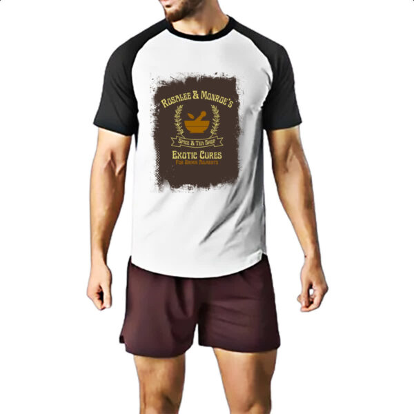 Camiseta Raglan Grimm Rosalle and Monroe Tea Shop - Imagem 2