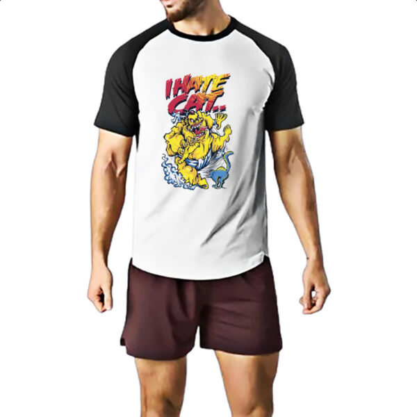 Camiseta Raglan I hate cat - Imagem 2