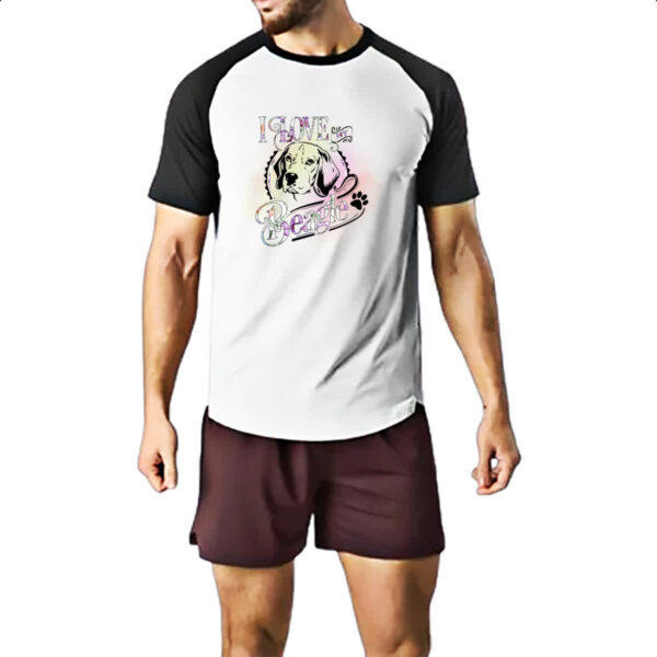 Camiseta Raglan I love my Beagle - Imagem 2
