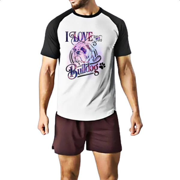 Camiseta Raglan I love my Bulldog - Imagem 2