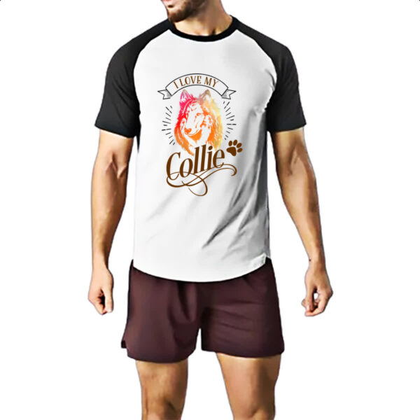 Camiseta Raglan I love my Collie - Imagem 2
