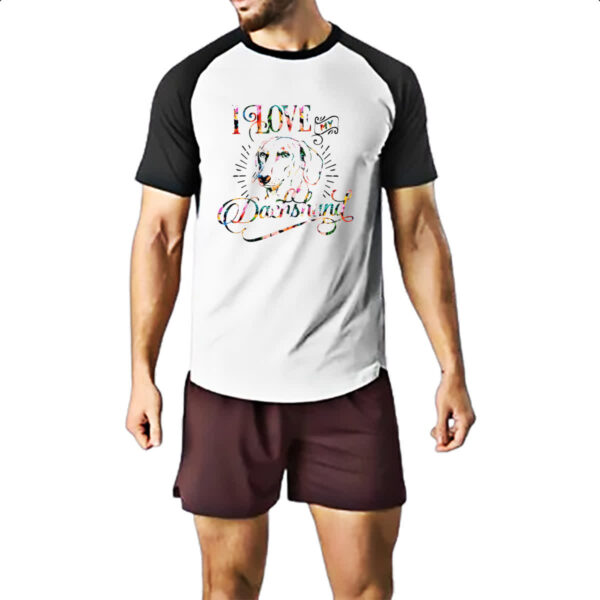 Camiseta Raglan I love my Daschshund - Imagem 2