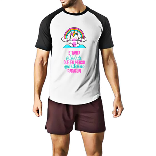 Camiseta Raglan Ironico e tanta falsidade - Imagem 2