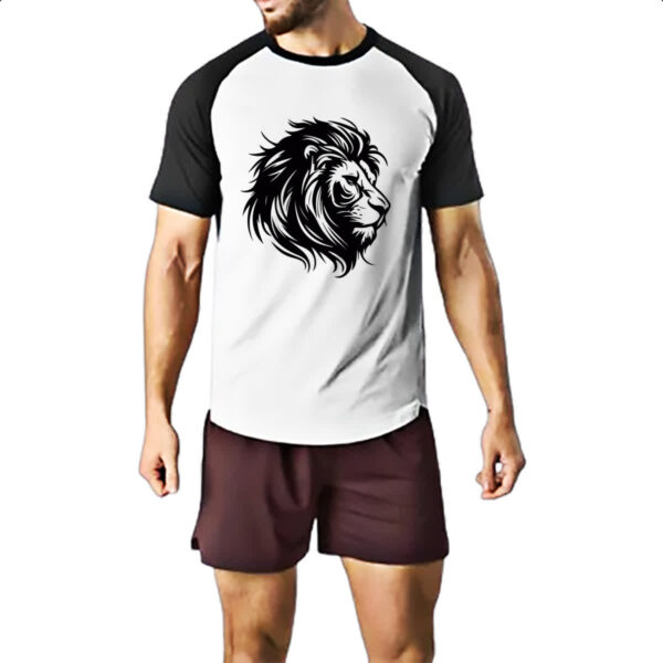 Camiseta Raglan Leao de Juda Linear - Imagem 2