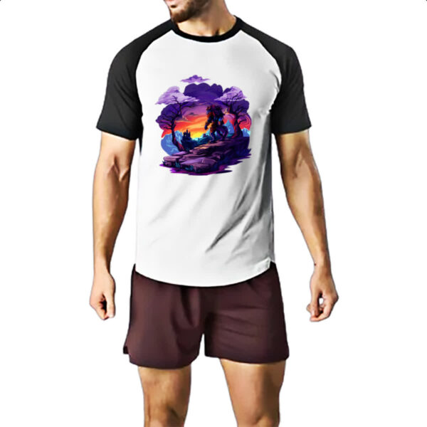 Camiseta Raglan Leao guerreiro noturno - Imagem 2