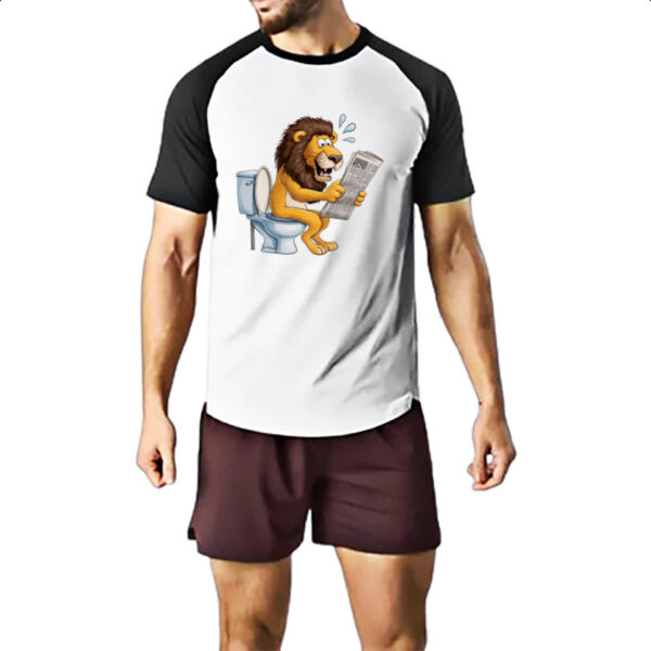 Camiseta Raglan Leao na sala de forca - Imagem 2
