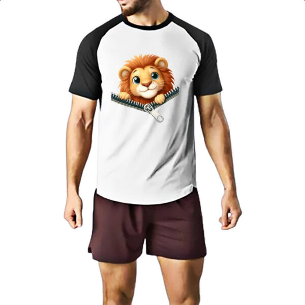 Camiseta Raglan Leao no ziper - Imagem 2