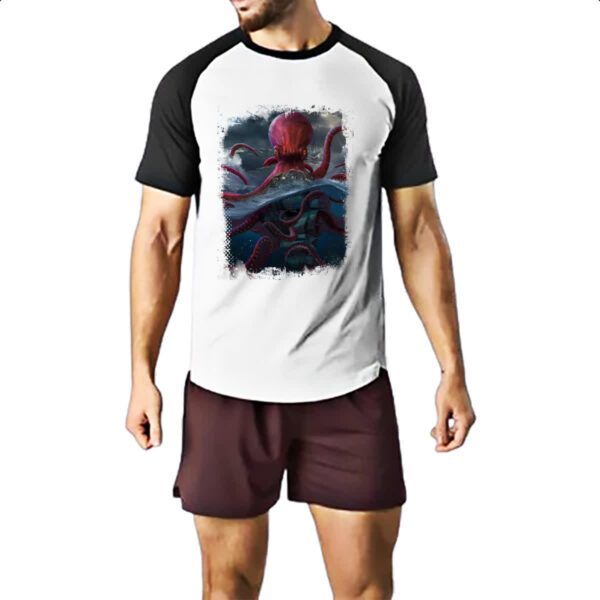 Camiseta Raglan Lendas do Mar Kraken 01 - Imagem 2