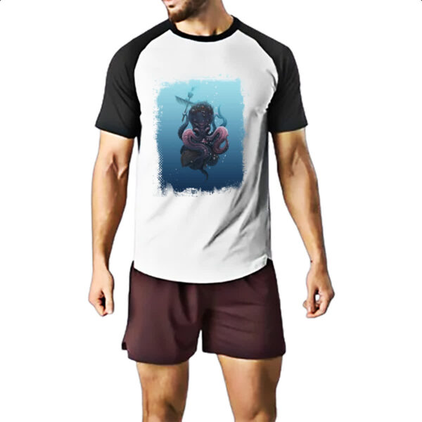 Camiseta Raglan Lendas do Mar Kraken 02 - Imagem 2