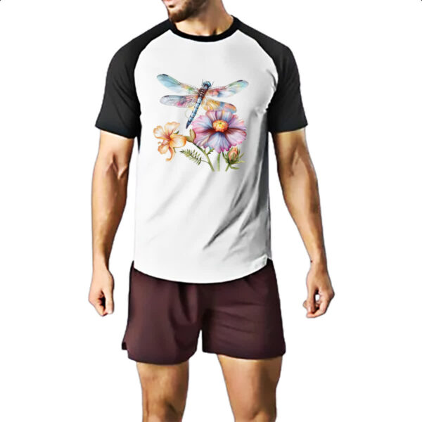 Camiseta Raglan Libelula na flor - Imagem 2