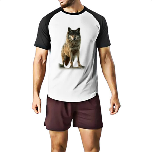 Camiseta Raglan Lobo cinza americano - Imagem 2