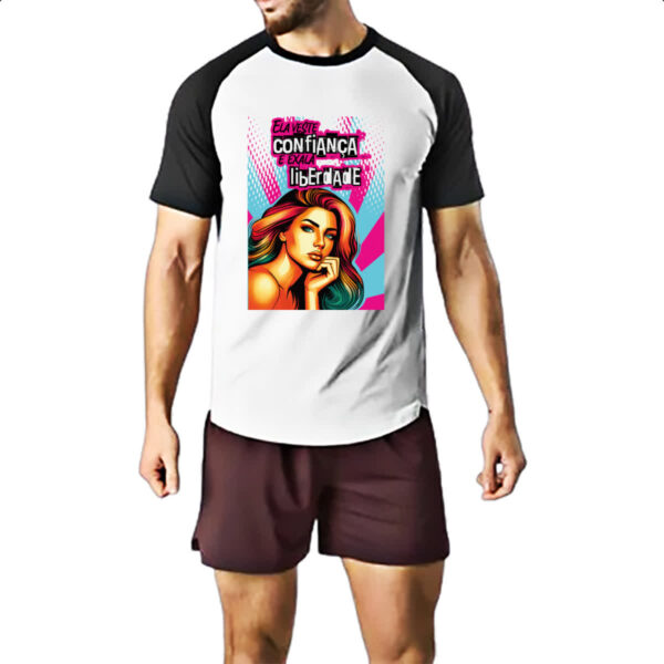 Camiseta Raglan Mulher veste confianca - Imagem 2