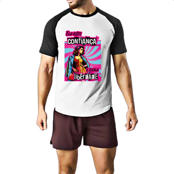 Camiseta Raglan Mulher veste e exala - Imagem 2