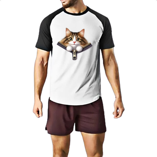 Camiseta Raglan Maine Coon no ziper - Imagem 2