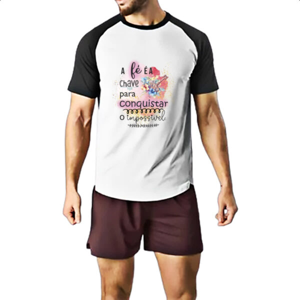 Camiseta Raglan A fe e a chave - Imagem 2