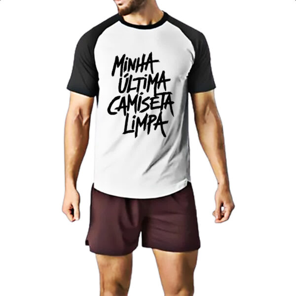 Camiseta Raglan Minha ultima camiseta limpa - Imagem 2