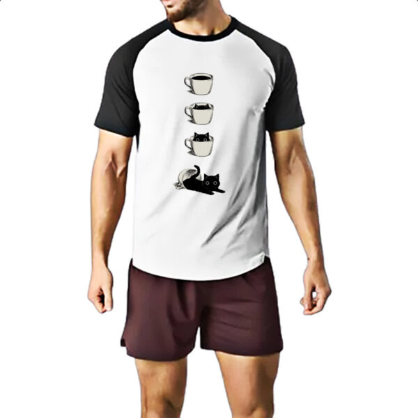 Camiseta Raglan Minha xicara de gato - Imagem 2