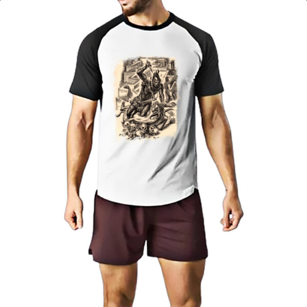 Camiseta Raglan Mitologia Teseu vs Minotauro 02 - Imagem 2