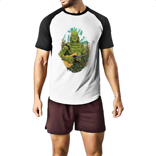 Camiseta Raglan Monstro marinho na guitarra - Imagem 2