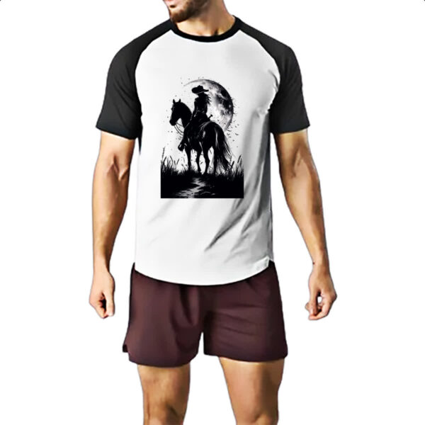 Camiseta Raglan Mulher cowgirl sunset PB - Imagem 2