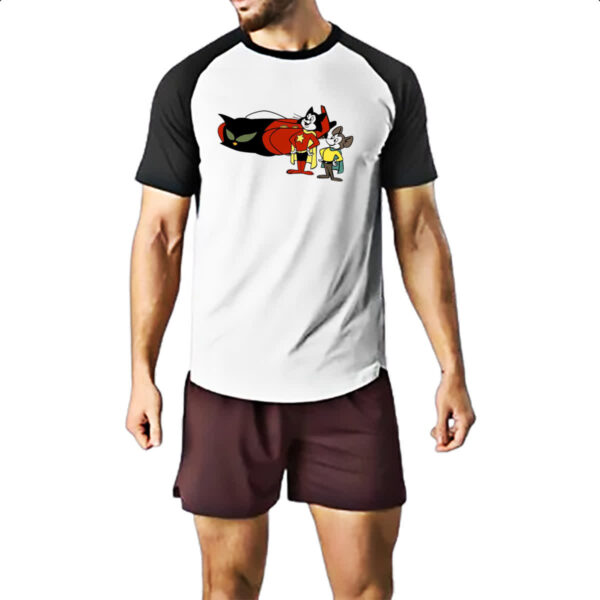 Camiseta Raglan Nostalgia Gato Corajoso e Rato Minuto - Imagem 2