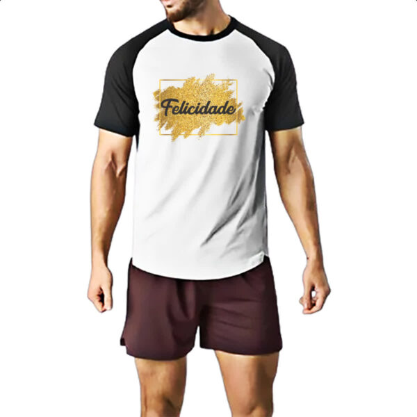 Camiseta Raglan Ano novo felicidade - Imagem 2