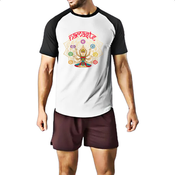 Camiseta Raglan Namaste Deusa Kali Chakras - Imagem 2