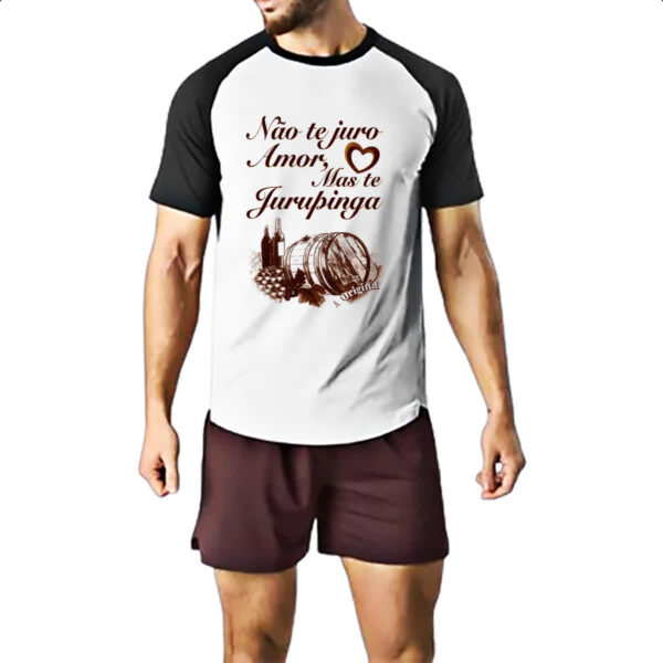 Camiseta Raglan Nao te juro amor jurupinga barril - Imagem 2