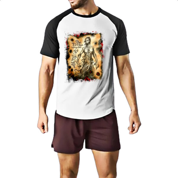 Camiseta Raglan Necronomicon Fragmento Cthulhu Larp - Imagem 2