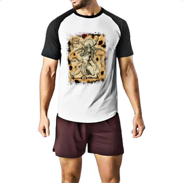 Camiseta Raglan Necronomicon Fragmento Deusa Hiperboria - Imagem 2