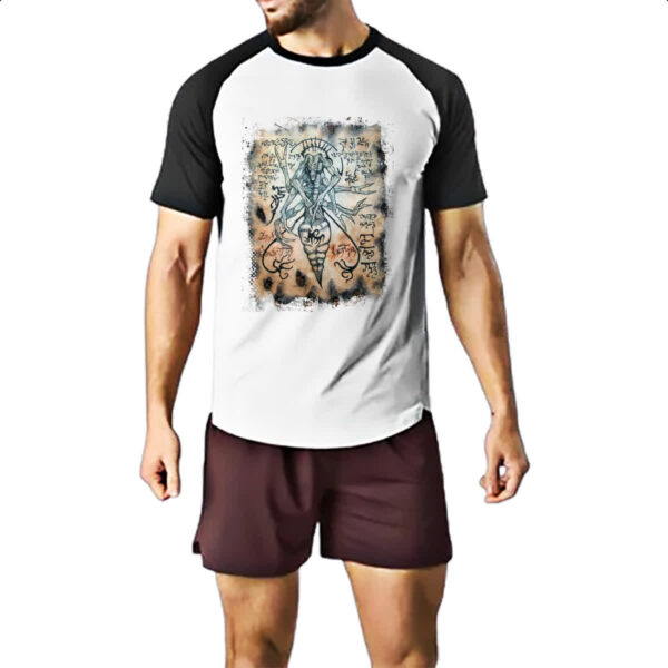 Camiseta Raglan Necronomicon Fragmento Larp - Imagem 2